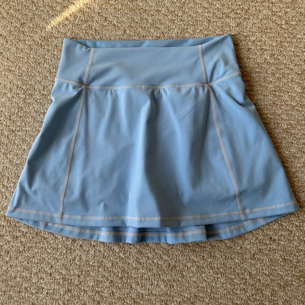 J. Crew CloudStretch high-rise sports exercise skirt skort - BLUE MIST - MEDIUM
